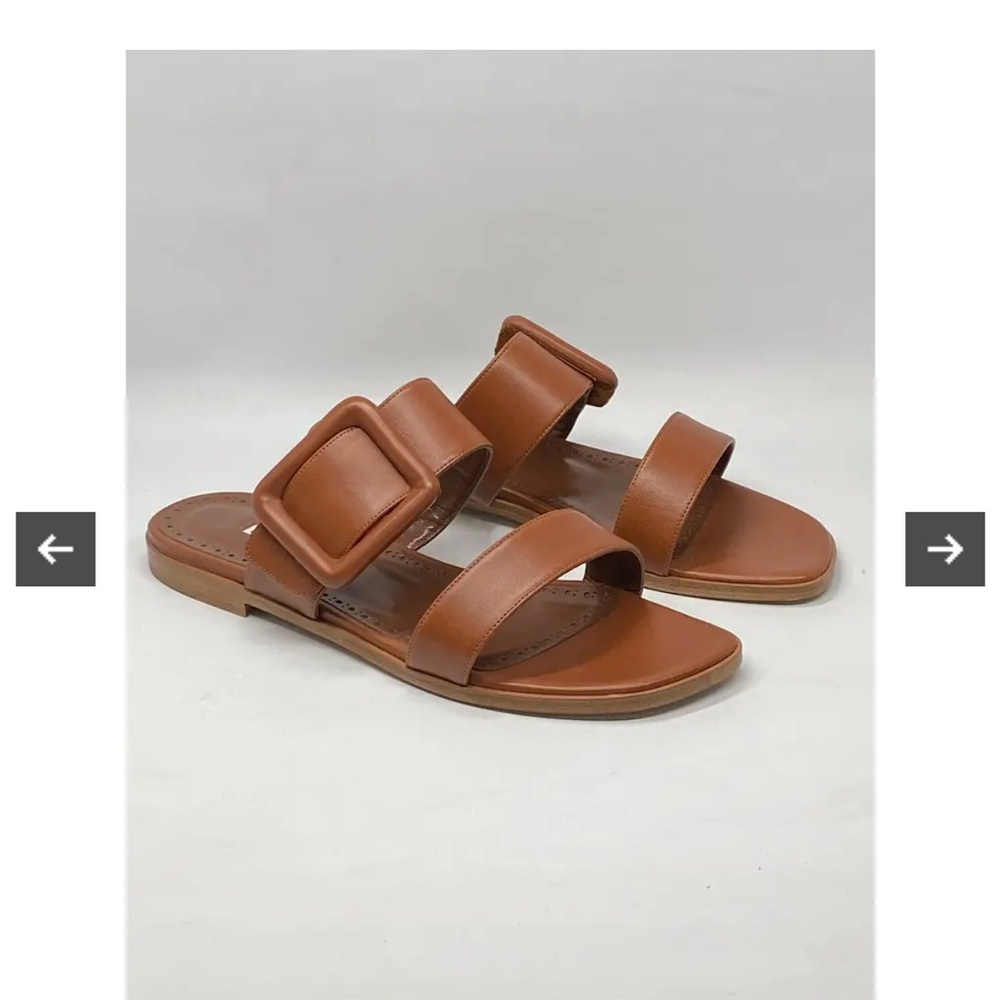 Manolo Blahnik Titubaflat Brown Sandal